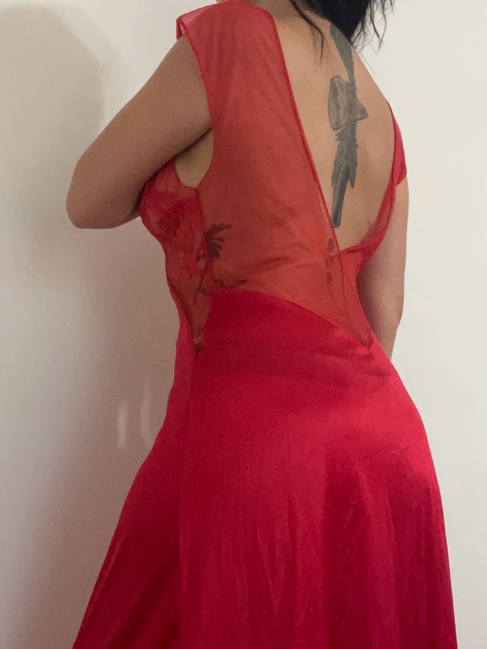 Vintage Val Mode Nightgown in Red Sz L - Picture 4 of 4